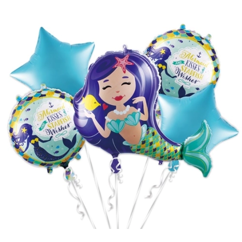 Balony foliowe syrenka gwiazdki 5x
